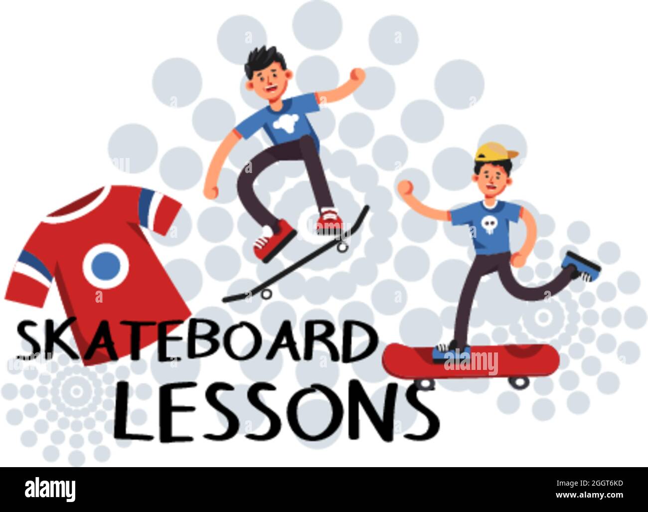 Cours de skateboard pour les débutants et les débutants vecteur Illustration de Vecteur