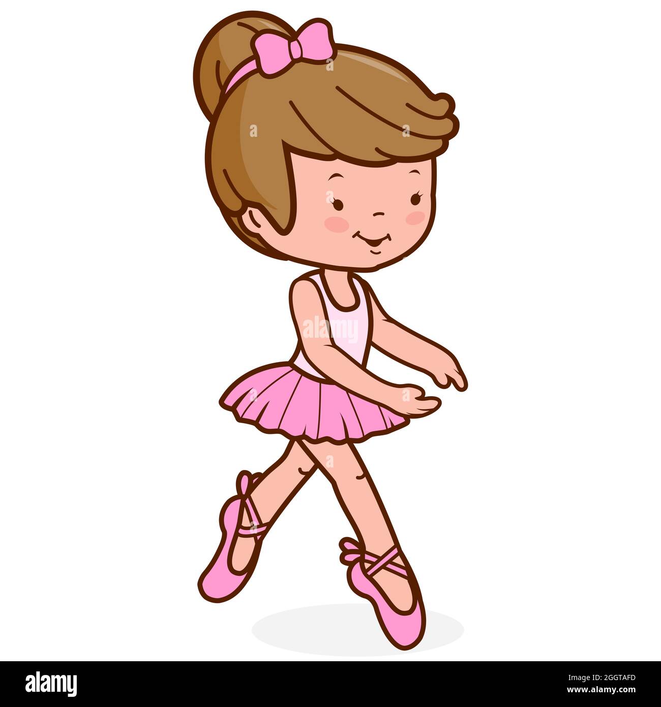 Une adorable danseuse ballerine dans une tenue de ballet rose. Banque D'Images
