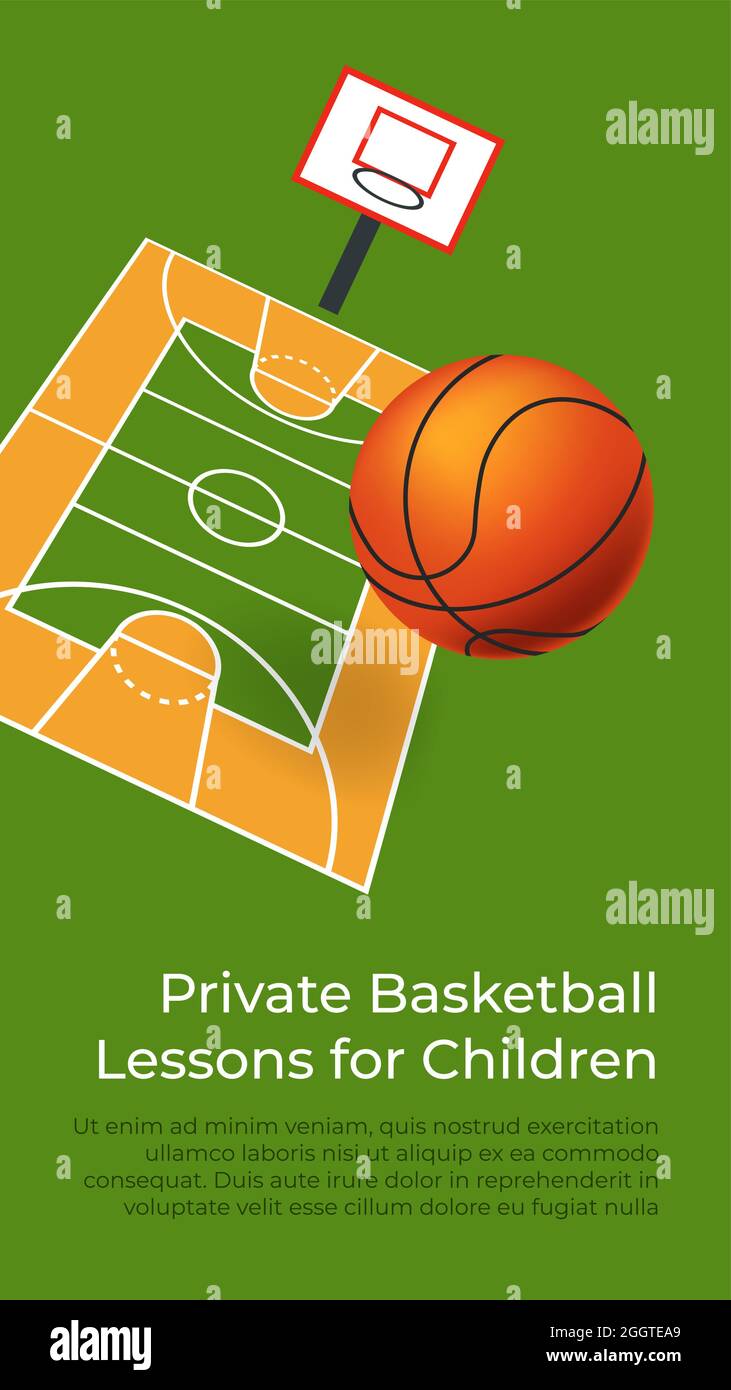 Cours de basket-ball privés pour les enfants Image Vectorielle Stock - Alamy