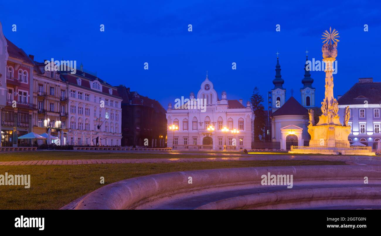 Colonne Trinity sur la place Unirii, Timisoara Banque D'Images