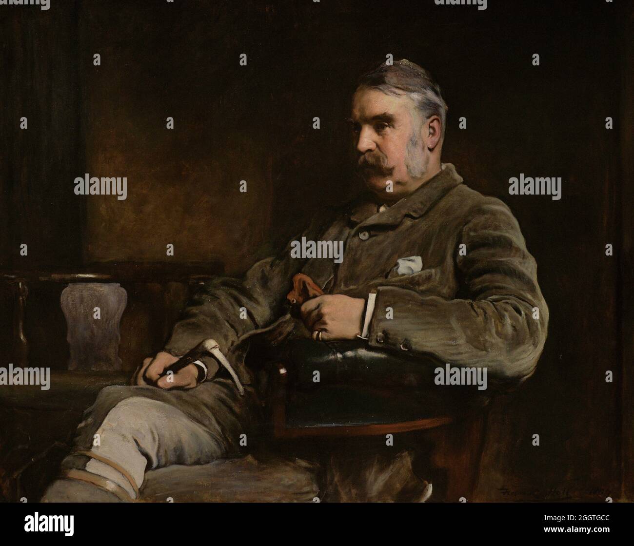 Sir William Schwenck Gilbert (1836-1911). Dramaturge britannique, poète et librettiste des opéras de 'Lavy'. Portrait de Frank Holl (1845-1888). Huile sur toile (100,3 x 125,7 cm), 1886. Galerie nationale de portraits. Londres, Angleterre, Royaume-Uni. Banque D'Images