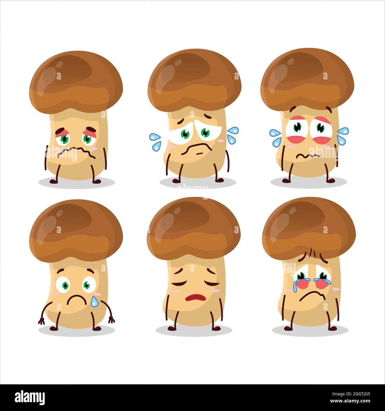 Personnage de dessin animé de champignon de paille avec une expression  triste. Illustration vectorielle Image Vectorielle Stock - Alamy