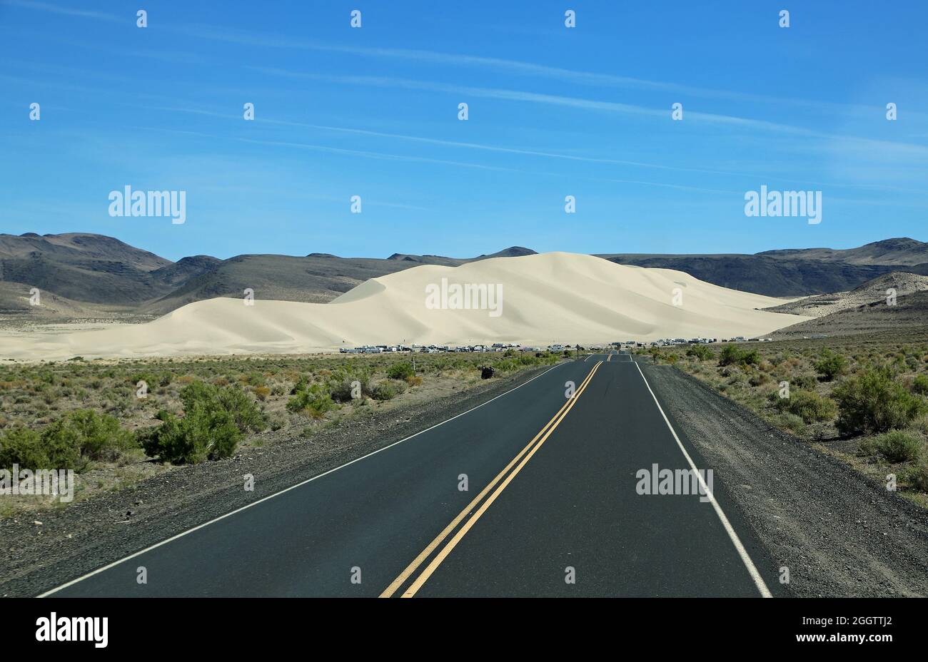 La route de Sand Mountain - zone de loisirs, Nevada Banque D'Images