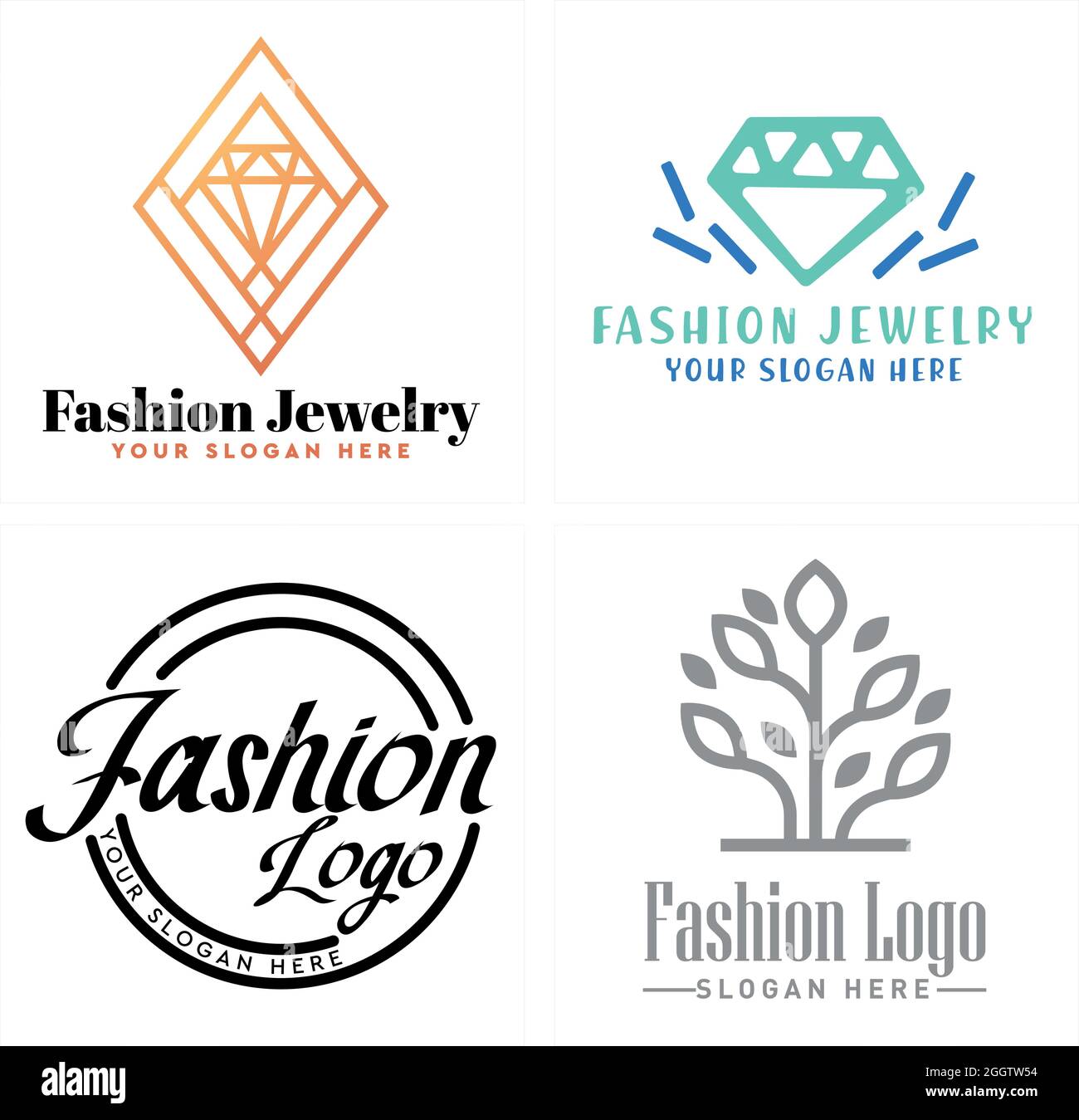 Bijoux de mode diamant logo d'affaires conception Illustration de Vecteur
