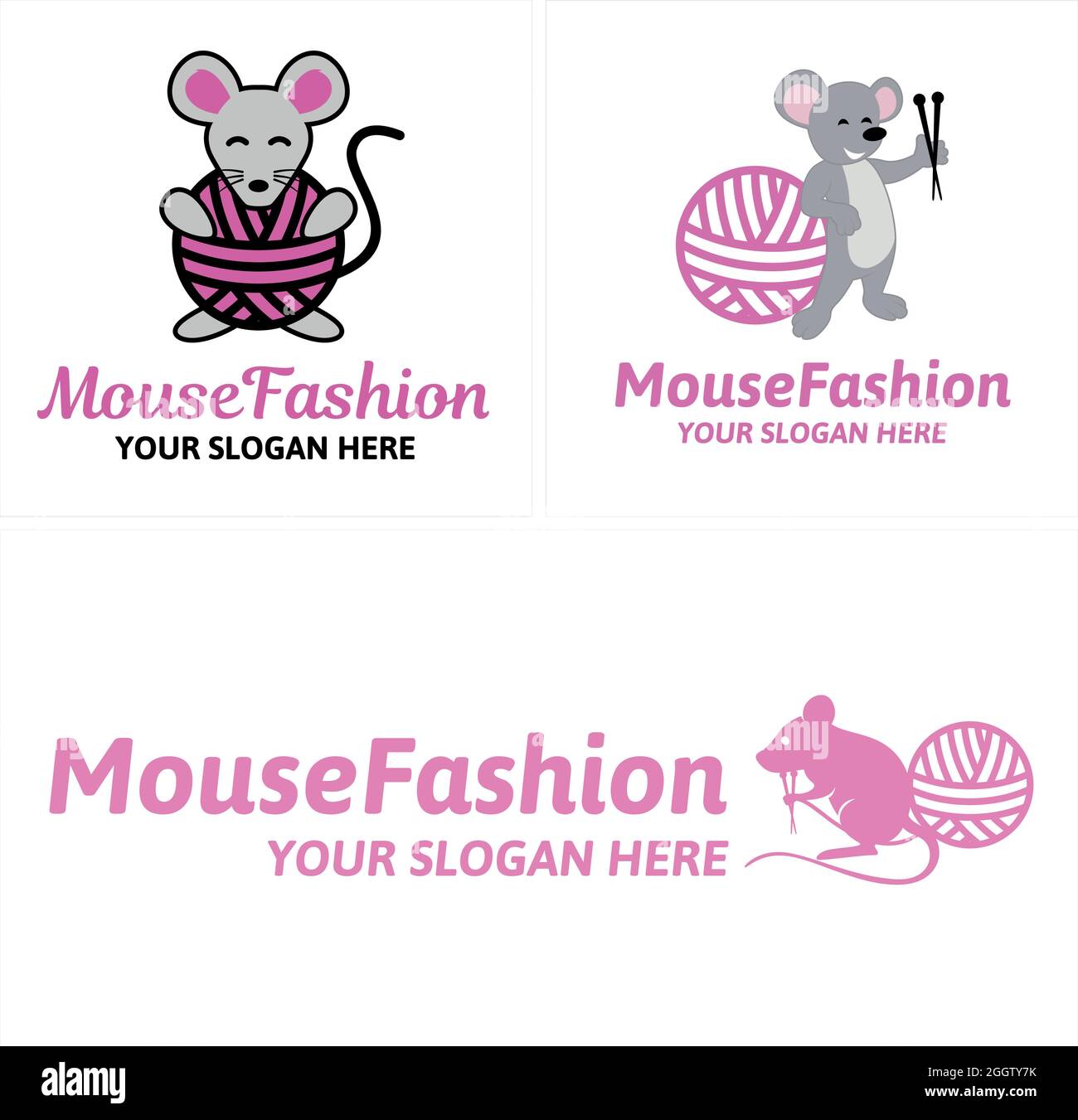 Boutique de mode avec logo en forme d'aiguille en fil de fil Illustration de Vecteur