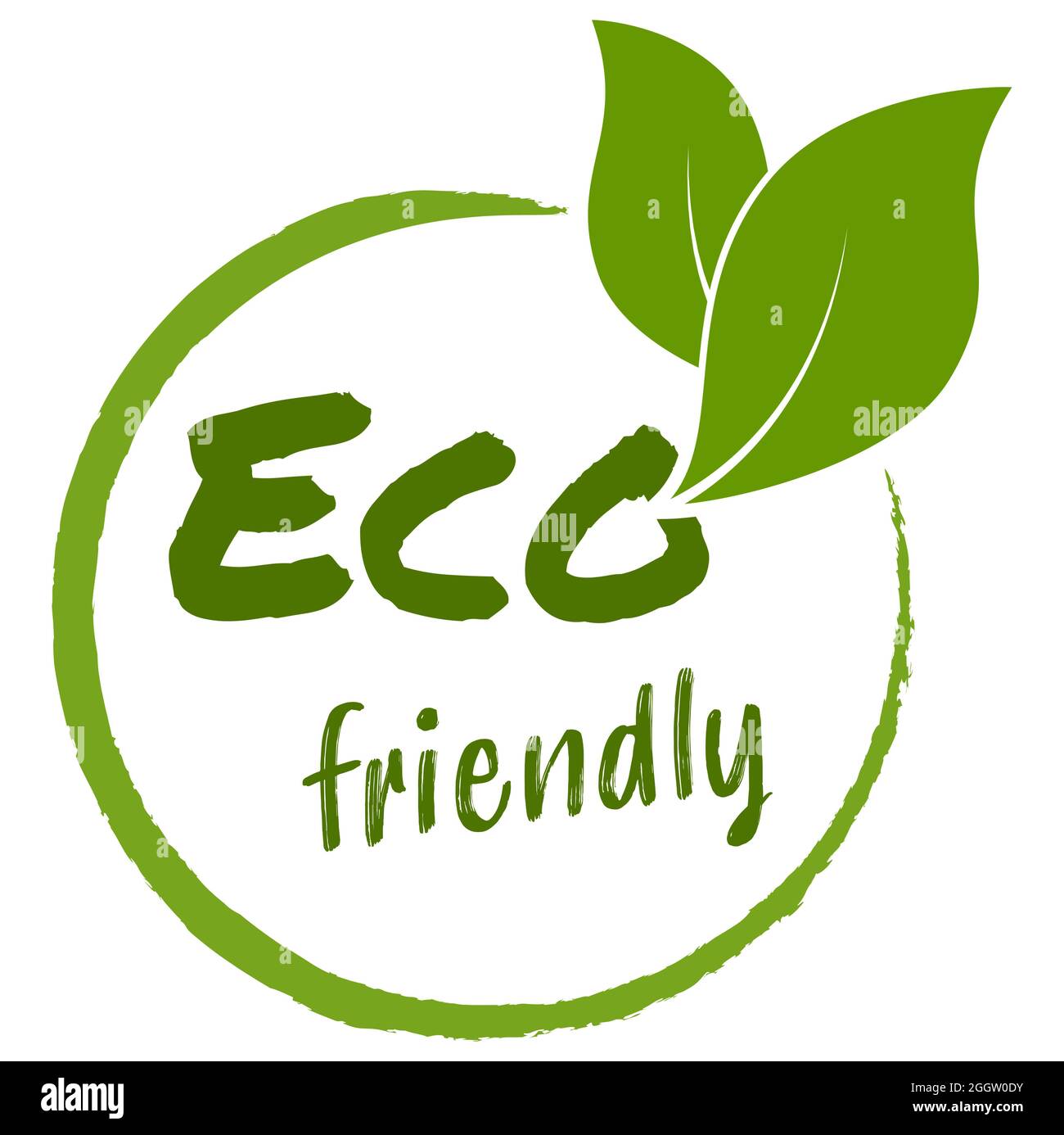 fichier vectoriel eps timbre rond vert moderne avec feuilles, texte écologique Illustration de Vecteur
