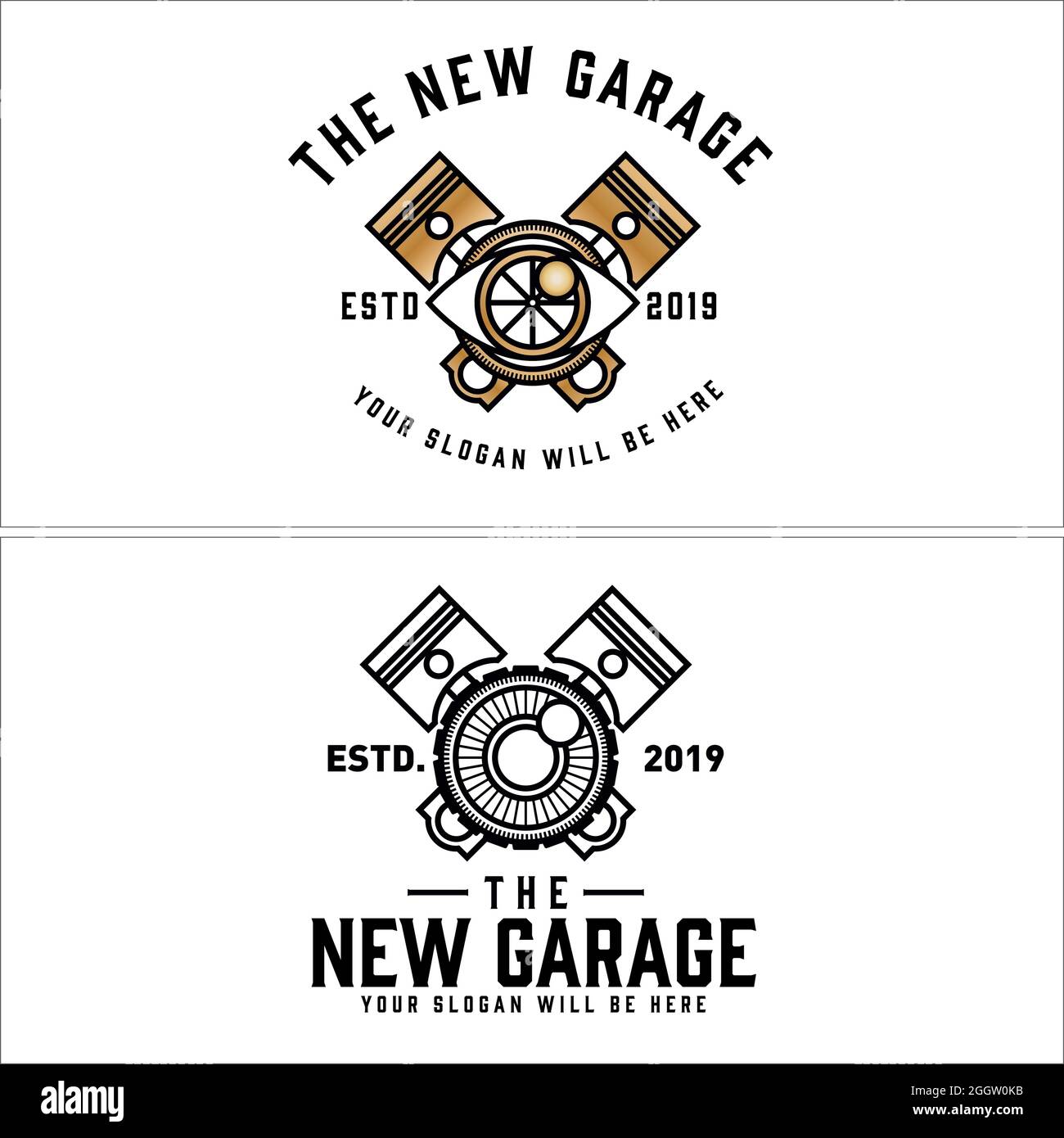 Conception du logo de l'atelier à pistons de garage automobile Image  Vectorielle Stock - Alamy