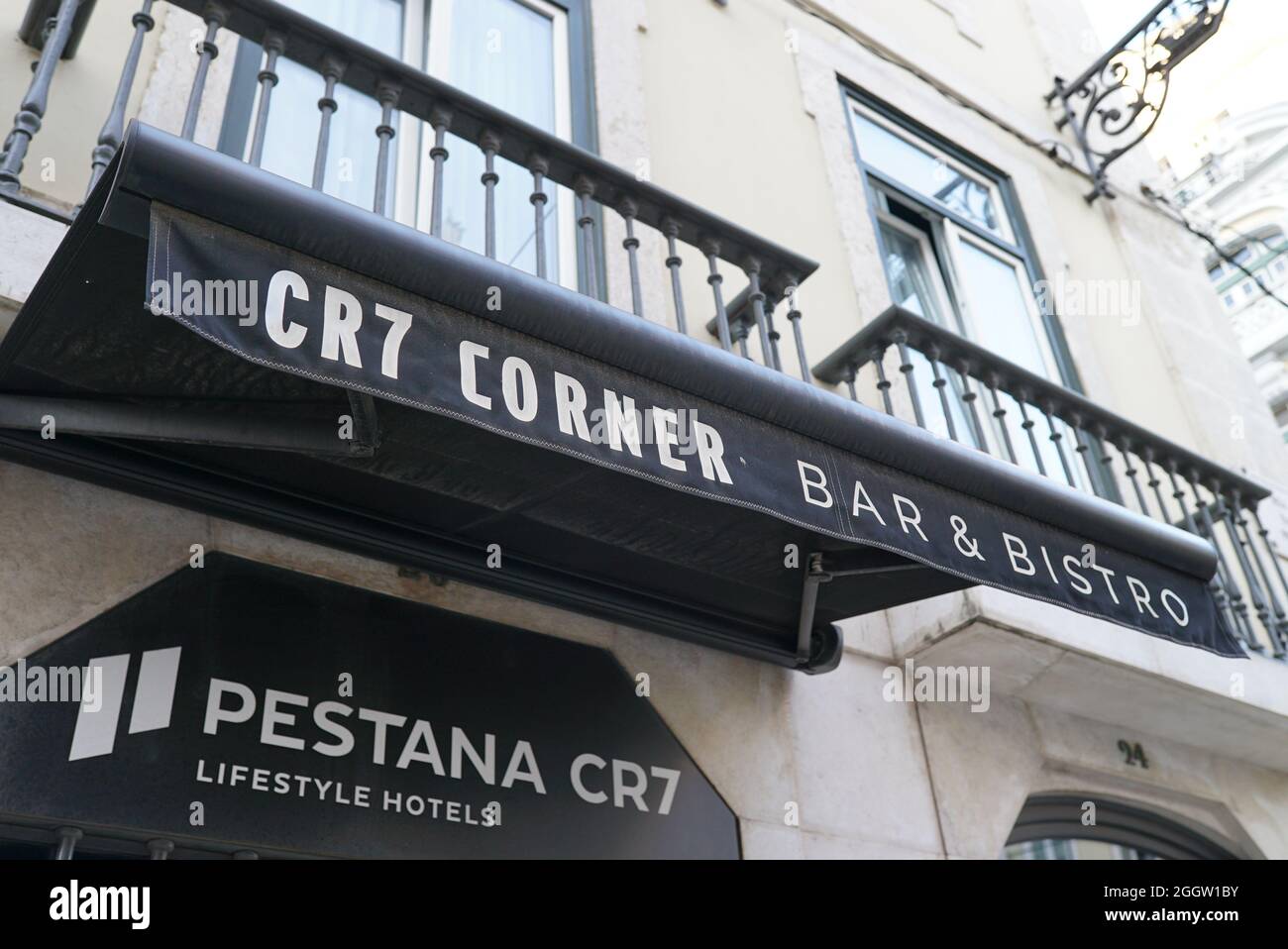 LISBONNE, PORTUGAL - 30 juillet 2021 : extérieur du célèbre hôtel et restaurant Pestana CR7 de Lisbonne, Portugal Banque D'Images