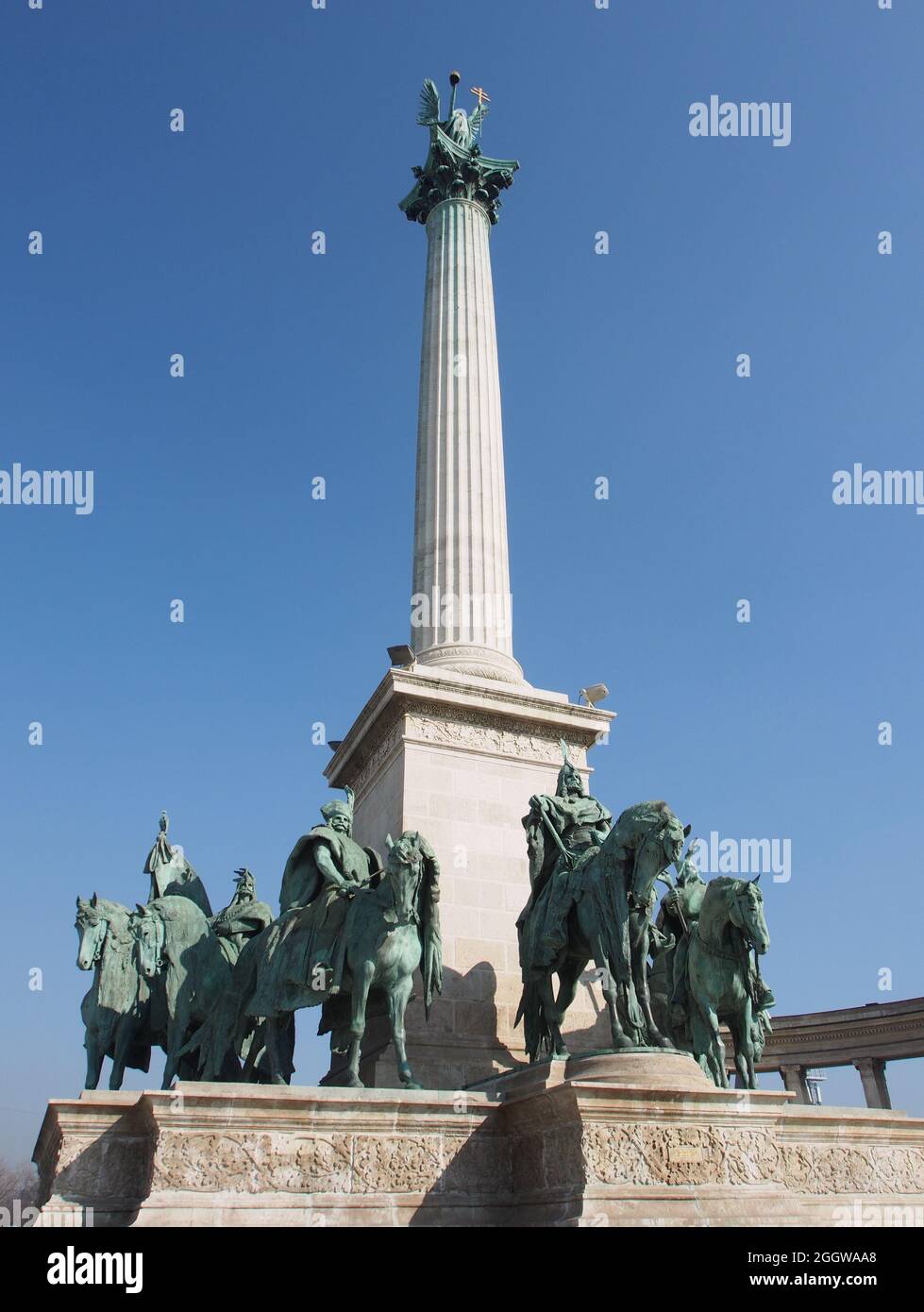 Budapest, Hongrie - 12.01.2021 : Monument du millénaire à Budapest, Hongrie Banque D'Images