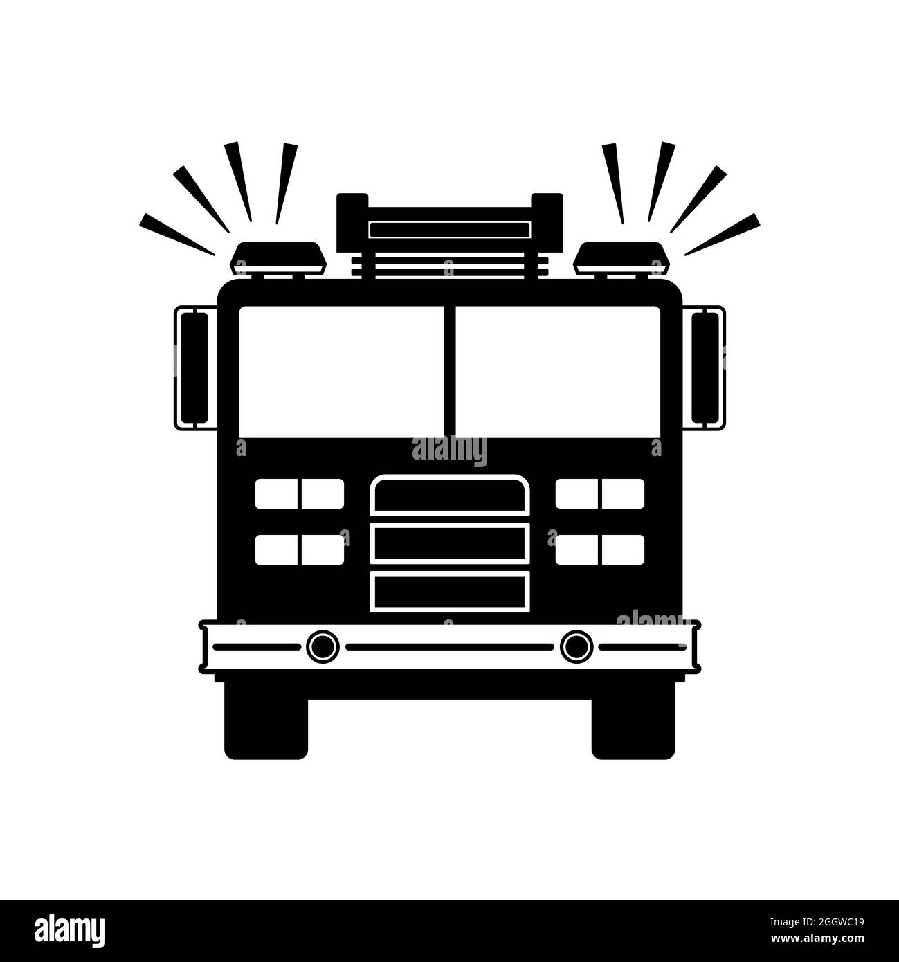 Icône de chariot incendie sur fond blanc. vecteur modifiable plat. Illustration de Vecteur