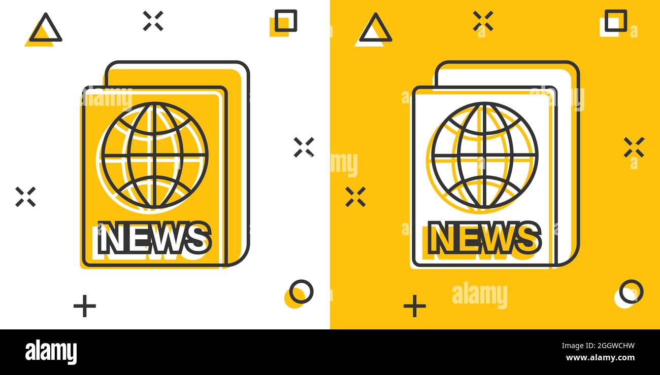 L'icône Journal dans le style comique. Vector cartoon illustration News ...