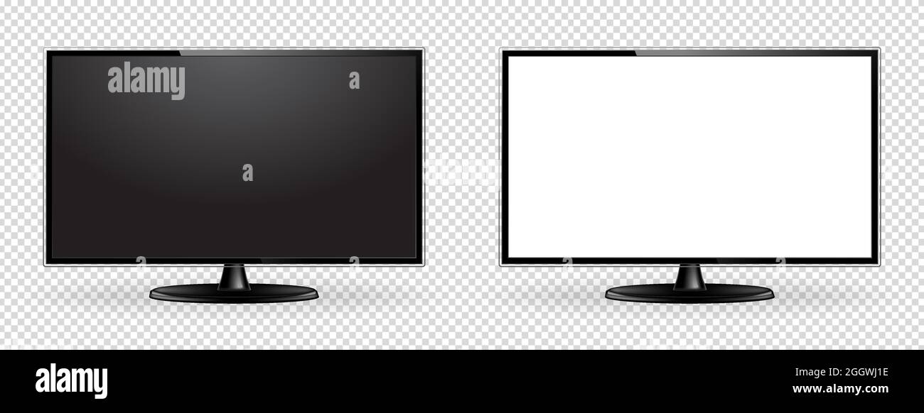 Maquette d'écran TV réaliste avec transparence Illustration de Vecteur