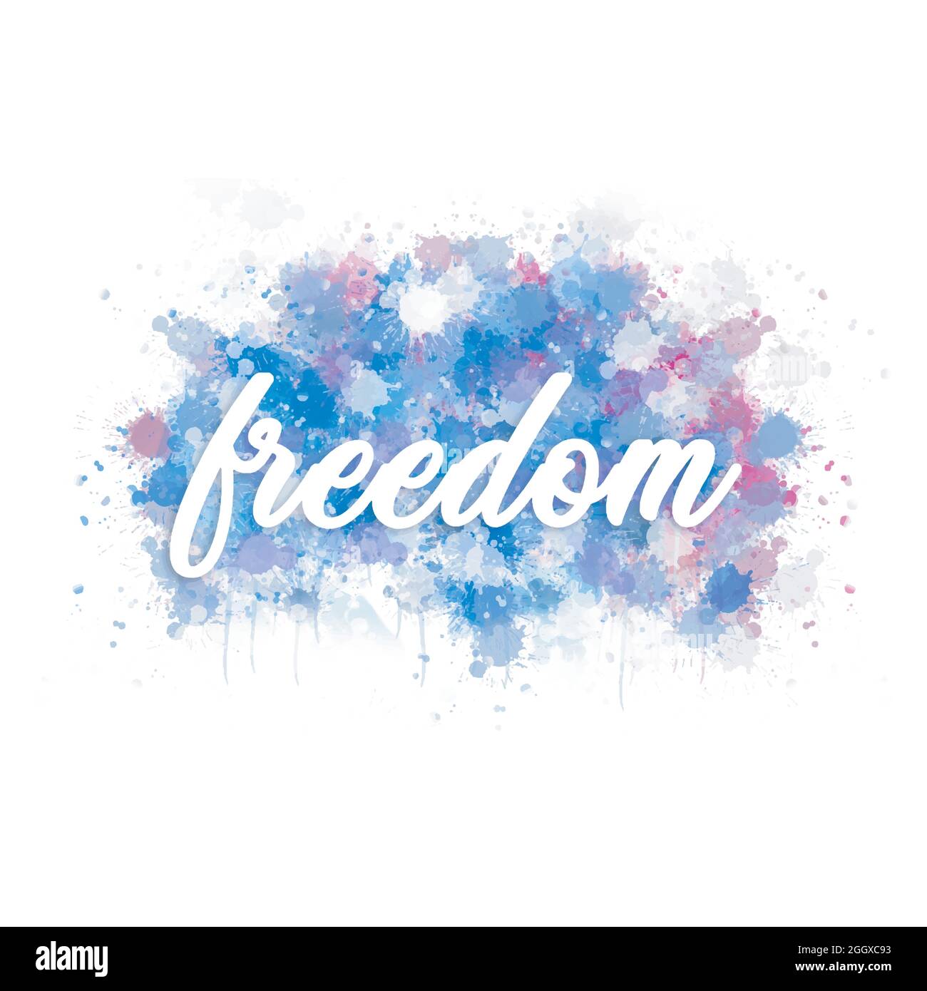 Liberte Courte Typographie Citation Aquarelle Doodle Image Vectorielle Stock Alamy