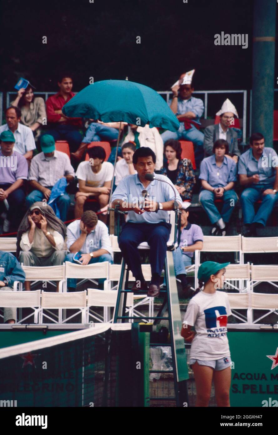 Président chilien de tennis, arbitre Pedro Bravo, années 1990 Banque D'Images