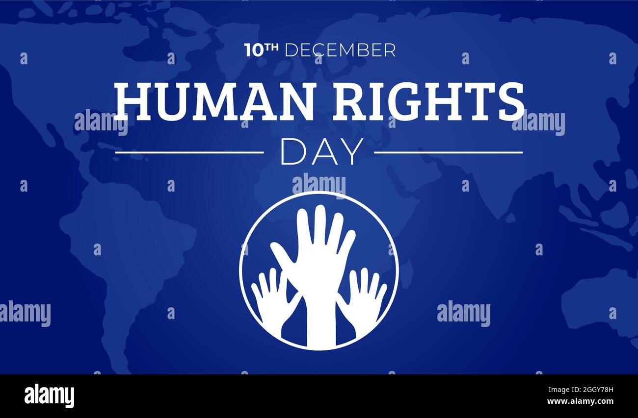 Illustration du contexte de la Journée bleue des droits de la personne Illustration de Vecteur