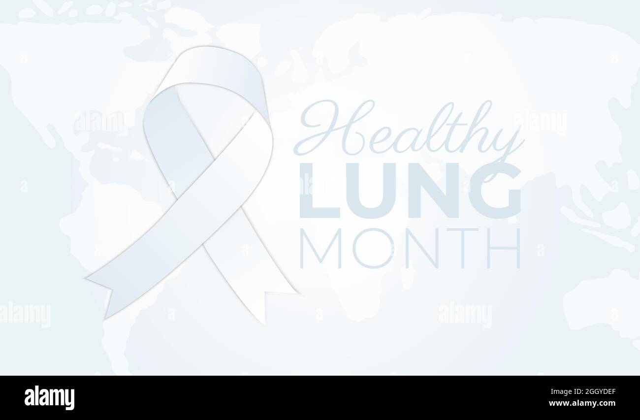 Blanc mois de sensibilisation aux poumons en santé Illustration de fond Illustration de Vecteur