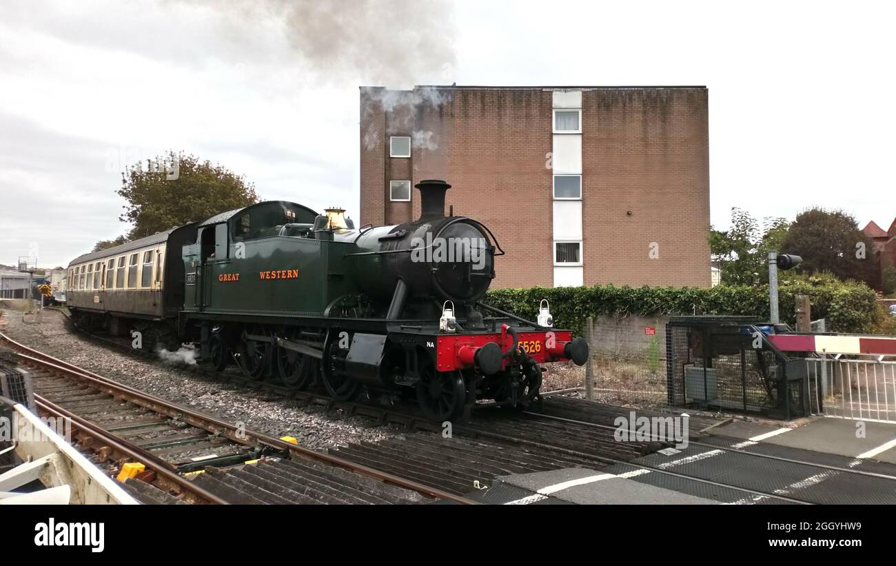Locomotive à vapeur 5239 Goliath faisant partie du Dartmouth Steam Railway, à Paignton, Devon, Angleterre, Royaume-Uni. Banque D'Images
