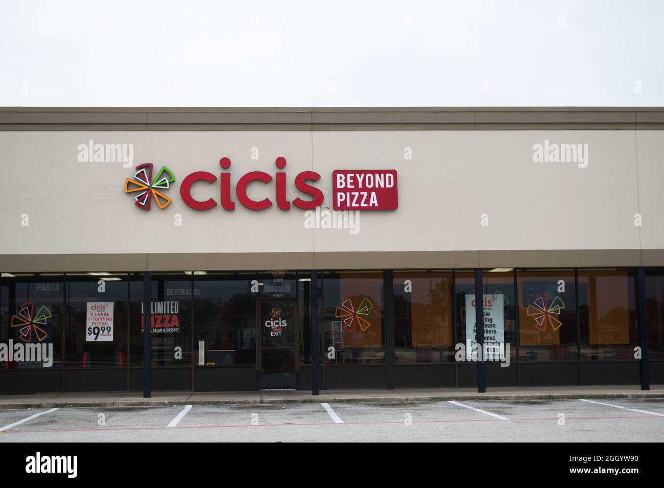 Humble, Texas États-Unis 11-28-2019: Restaurant Ciciis à humble, TX. Une chaîne de magasins familiale qui sert des buffets de pizzas. Banque D'Images