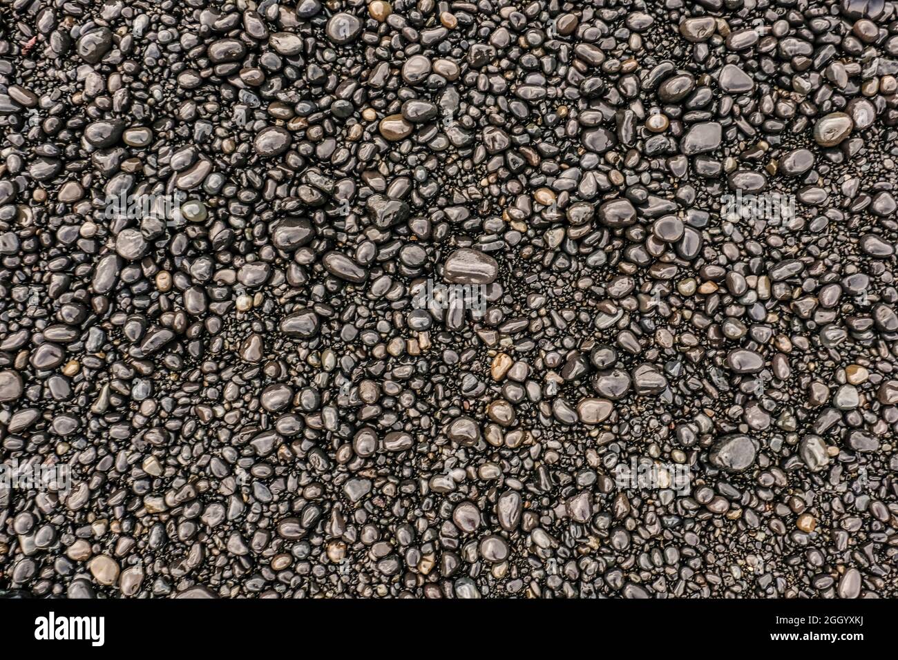 Petites pierres noires brillantes arrondies Banque de photographies et — free download