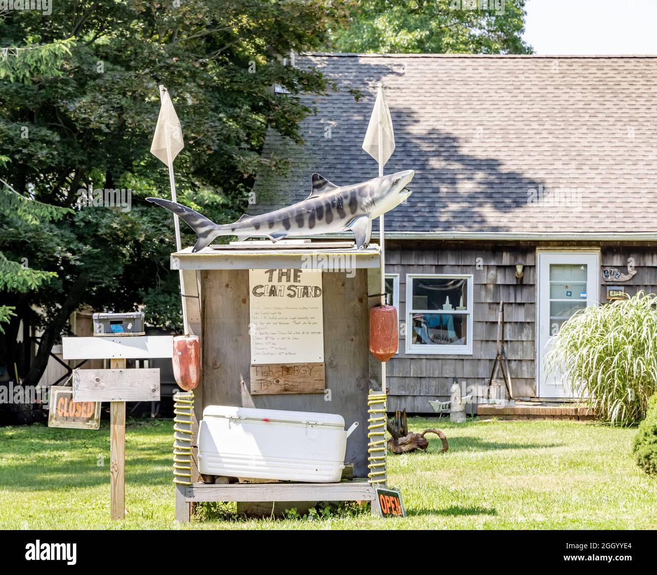 The Clam Stand à Amagansett, NY Banque D'Images