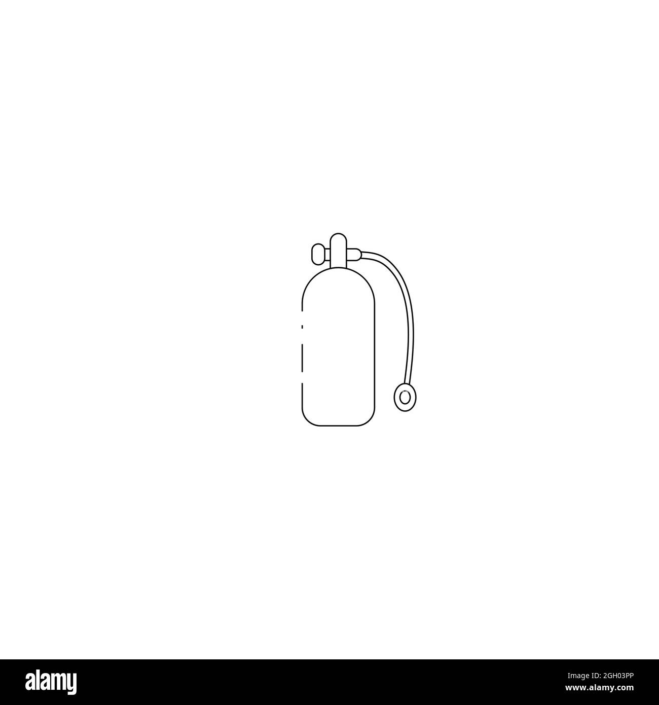 Icône de bouteille d'oxygène, réservoir de bouteille de gaz pour tous les gaz inertes et mélangés inertes, icône de vecteur - Vector Banque D'Images