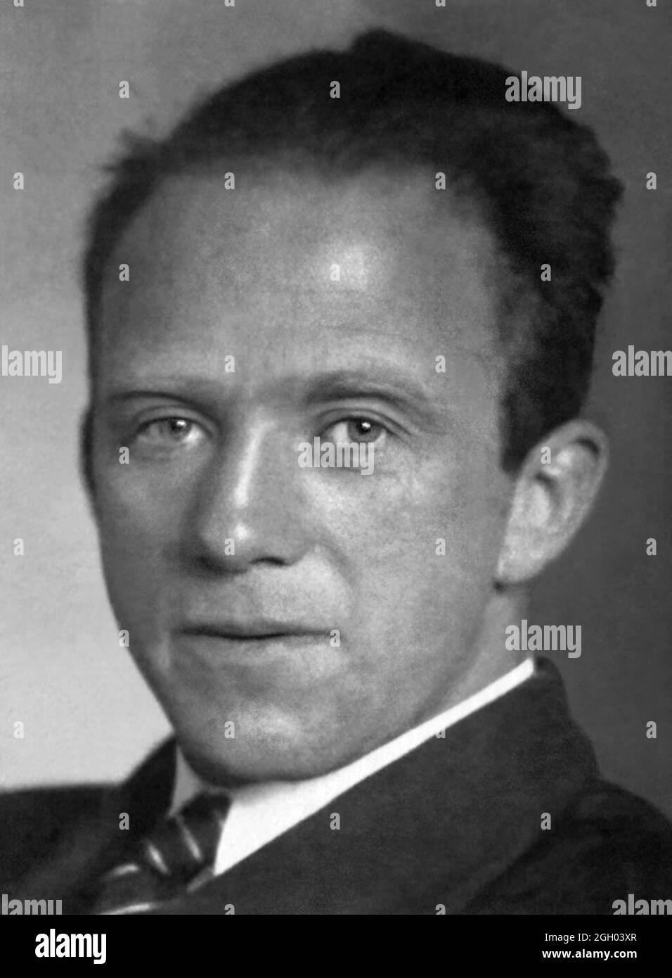 Portrait de Werner Heisenberg (1901 -1976), l'allemand et un physicien théorique pionnier de la mécanique quantique qui a remporté le Prix Nobel de physique en 1932 pour sa théorie et applications de la mécanique quantique. Banque D'Images