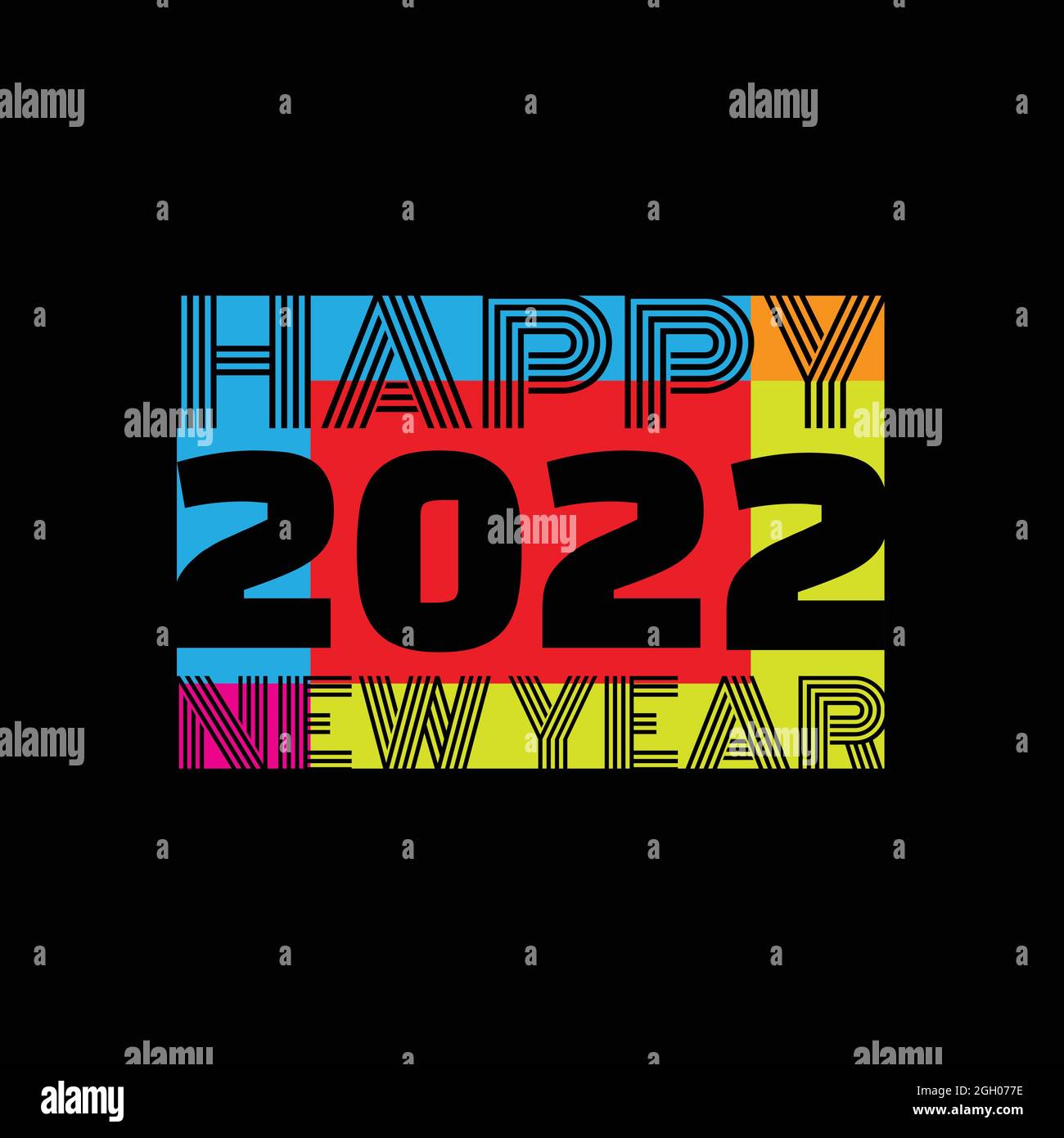 2022 invitations et banderoles colorées de la nouvelle année ou arrière-plan. Illustration vectorielle EPS.8 EPS.10 Illustration de Vecteur