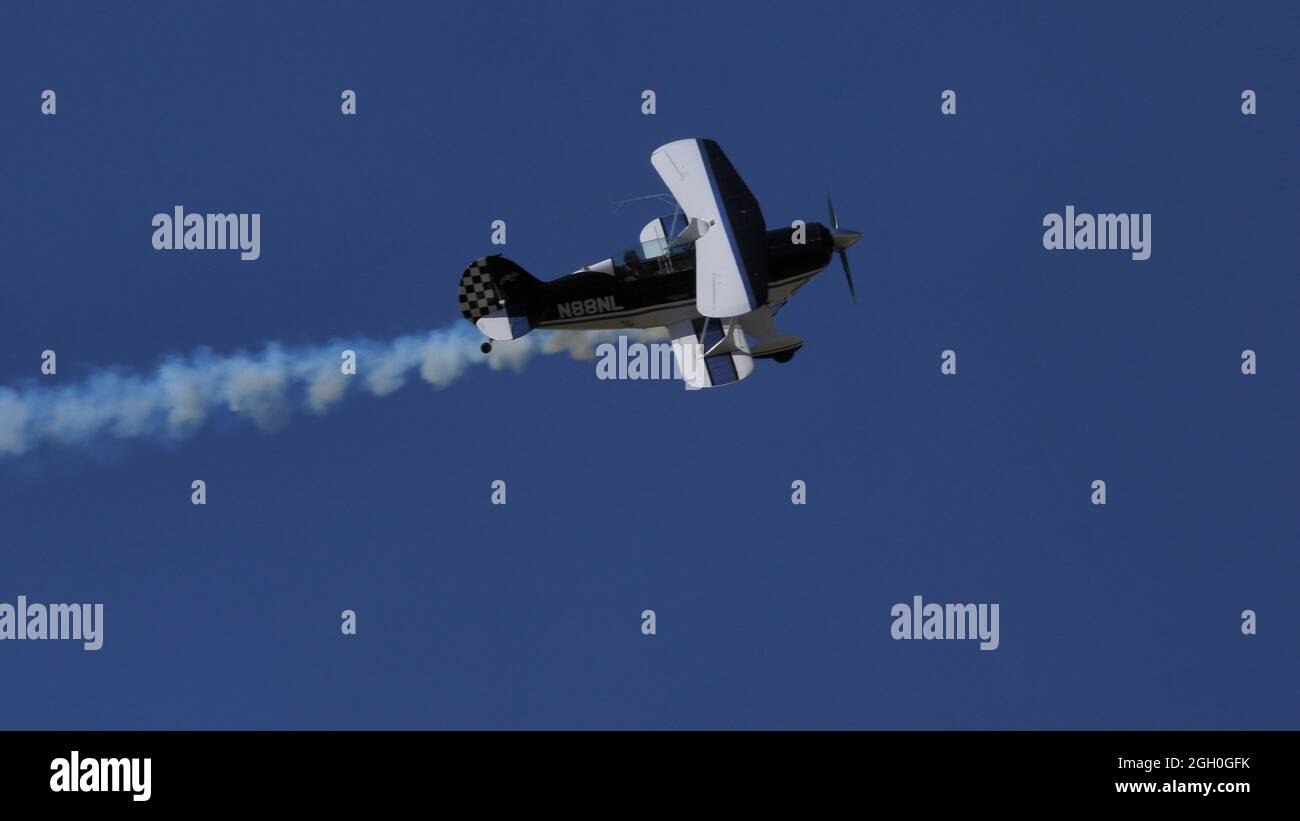 Ferrara Italie 27 JUIN 2021 avion pendant un spectacle aérien. Christen Pitts S-2B spécial Banque D'Images