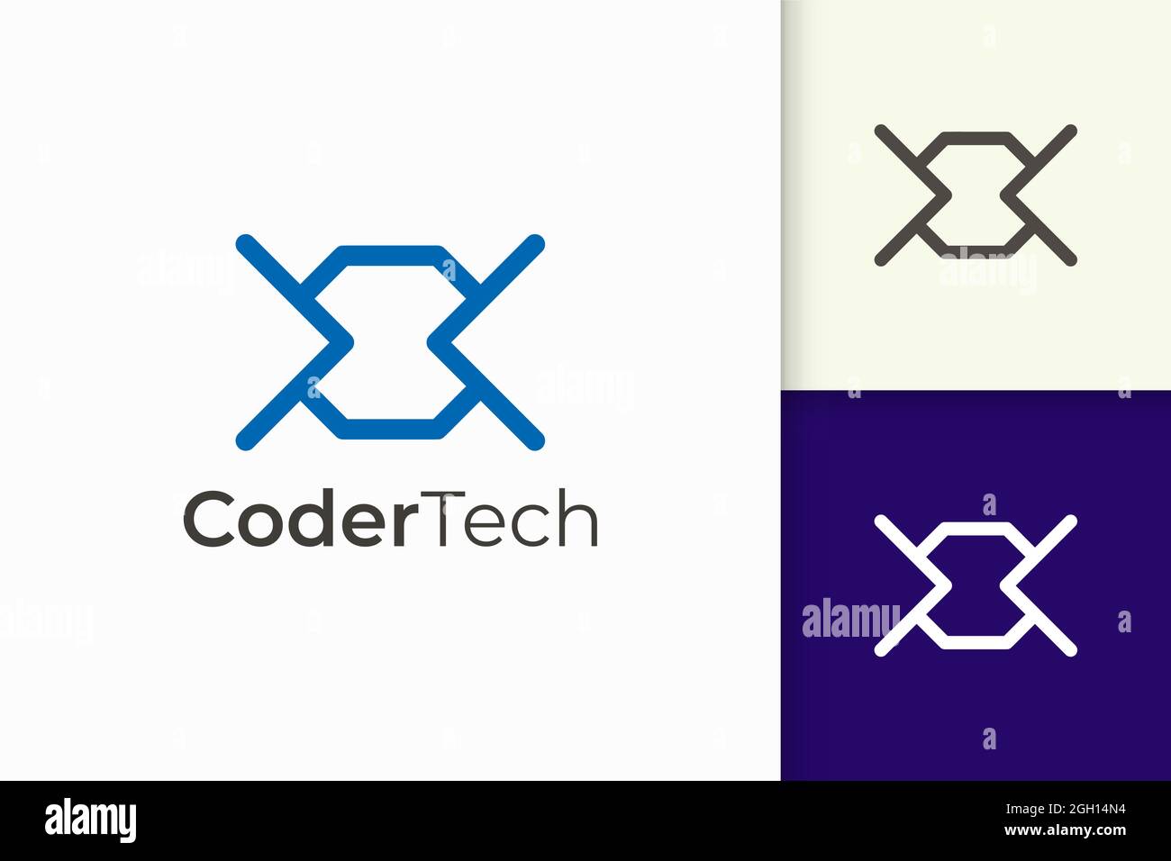 Logo du programmeur ou du développeur simple et moderne pour la société de technologie Illustration de Vecteur
