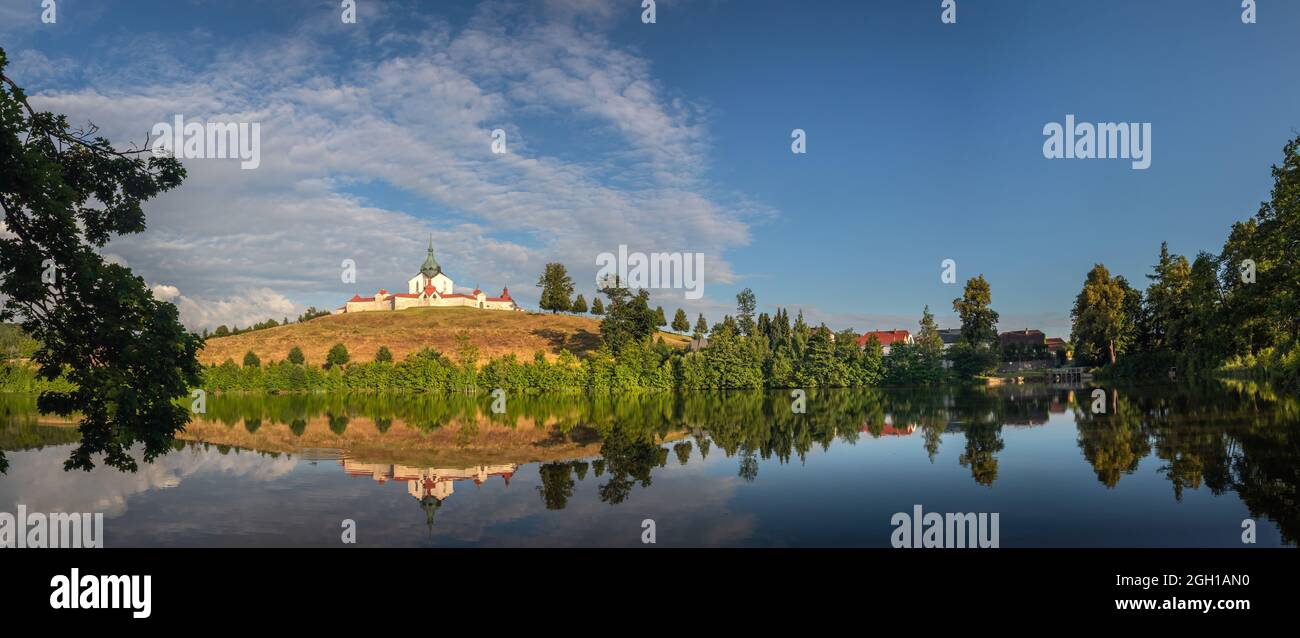 Église de pèlerinage de Saint Jean de Nepomuk à Zelena Hora, Zdar nad Sazavou, république tchèque Banque D'Images