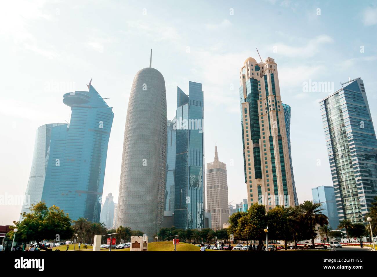 DOHA, QATAR - 01 mars 2019 : une belle vue de la ville avec des gratte-ciels au Qatar, Doha Banque D'Images