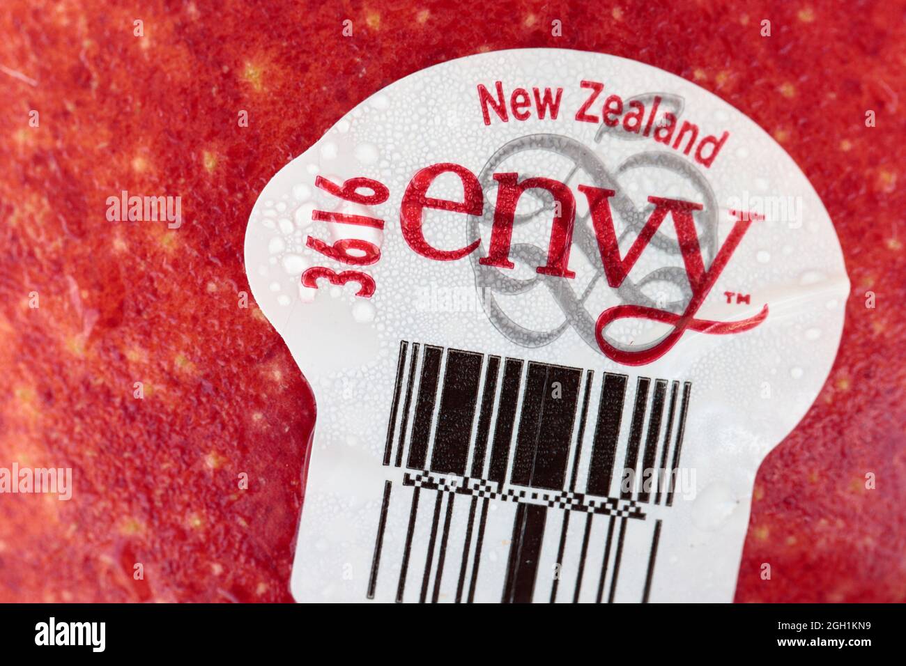 Gros plan de la Nouvelle-Zélande ENVY Apple et label, acheté à Hong Kong le 30 août 2021 Banque D'Images