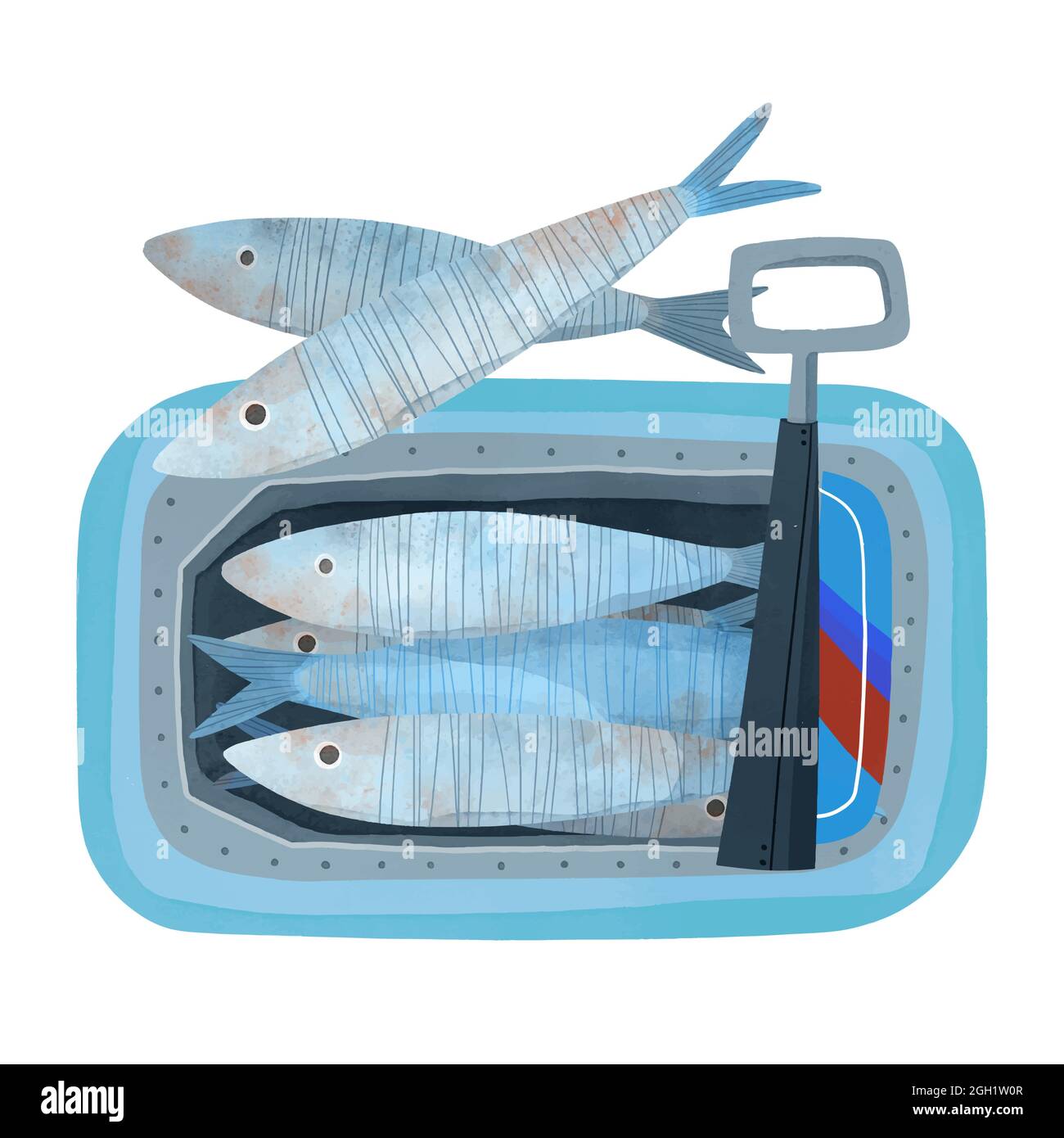 Illustration sardine aquarelle peinte à la main illustration vectorielle. Illustration de Vecteur