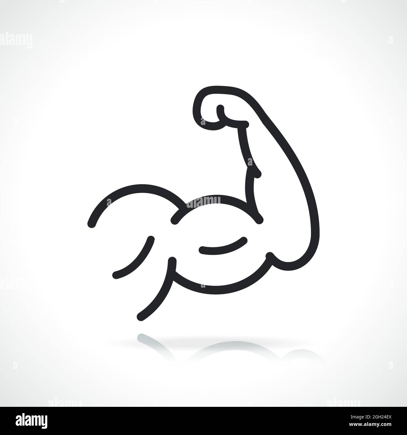 Conception isolée Icon à ligne mince de bras de muscle Illustration de Vecteur