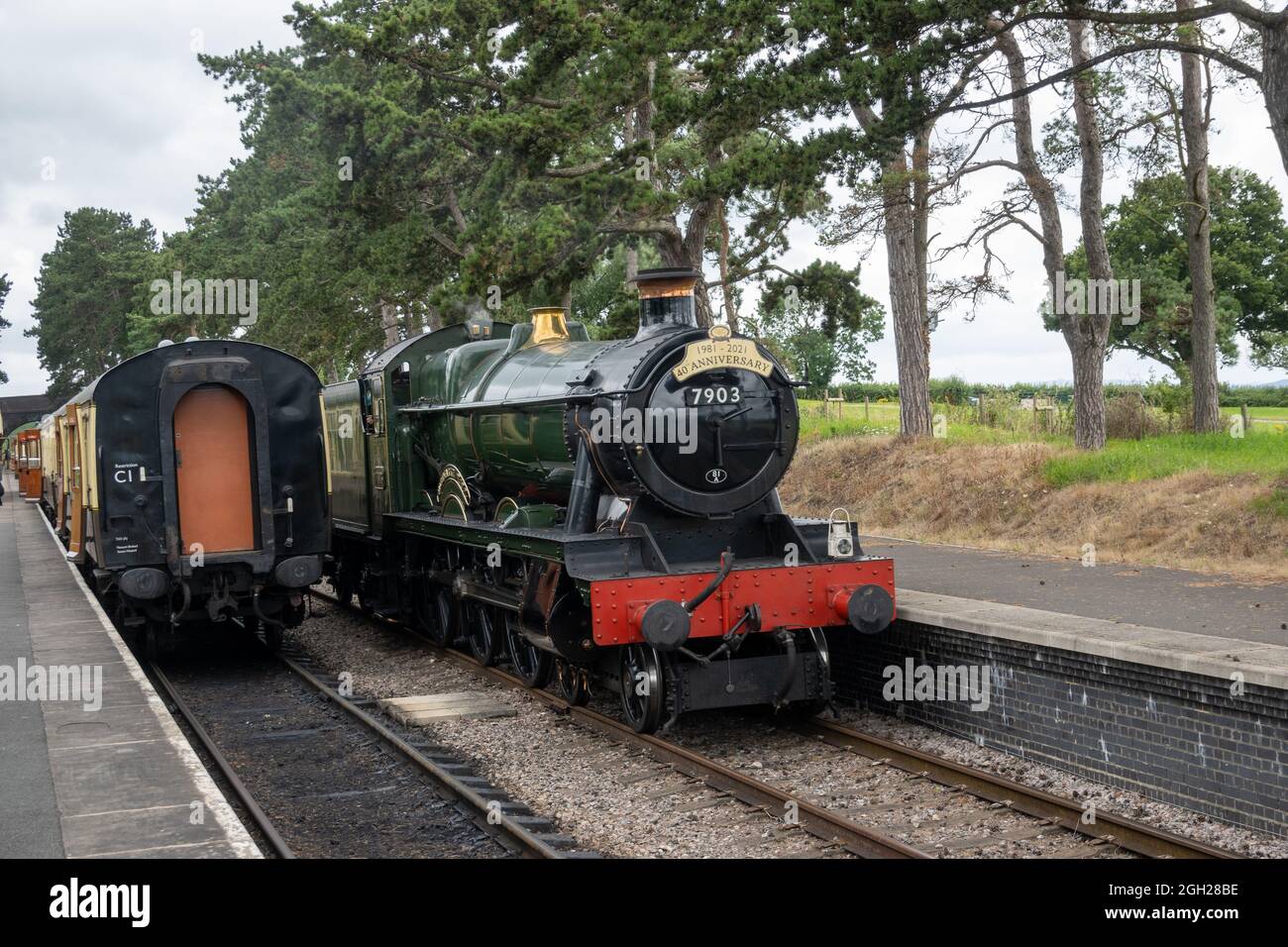 Foremake Hall locomotive - GWSR - Gloucestershire Warwickshire Steam Railway Banque D'Images