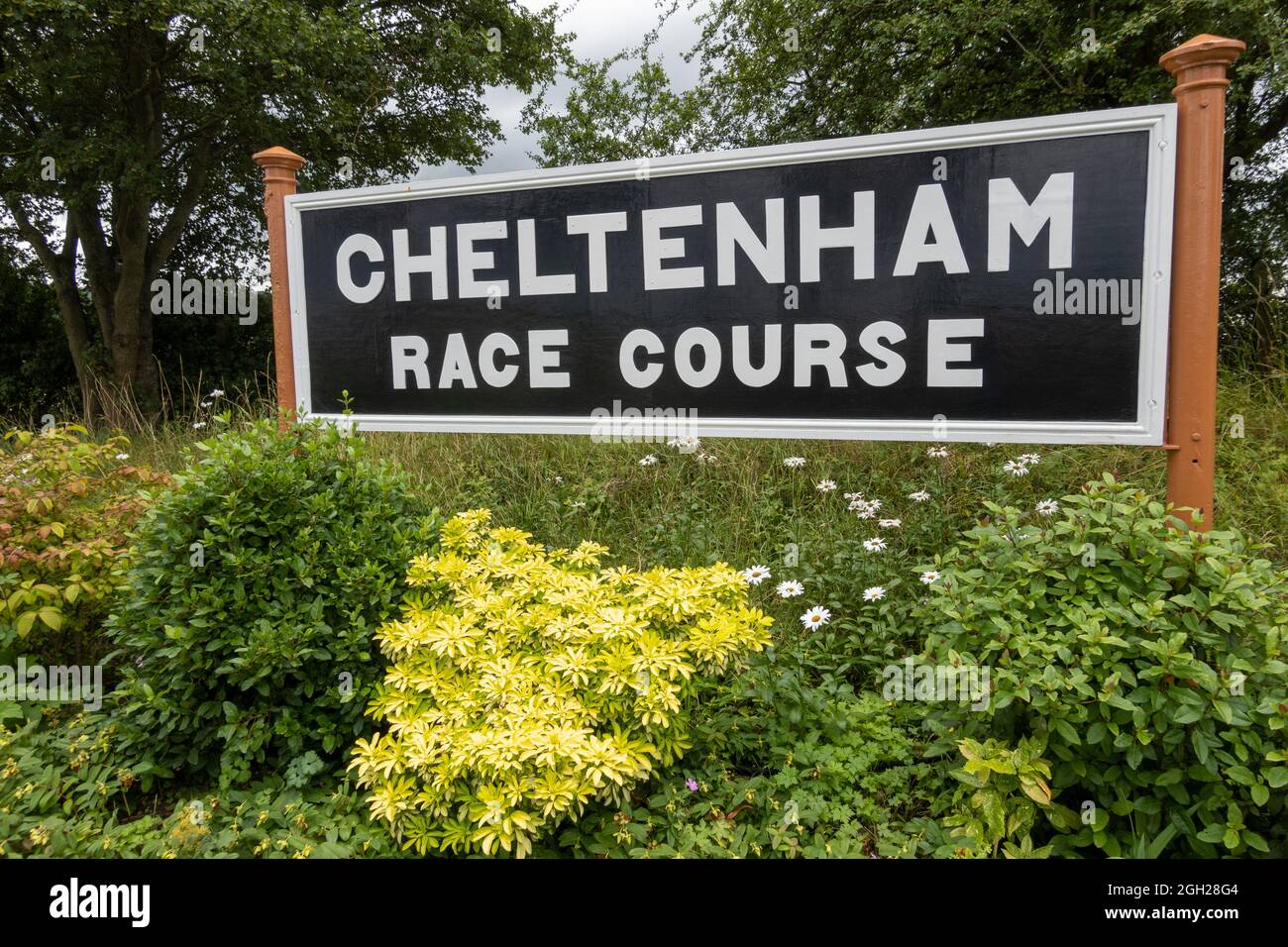 Chettenham Race course Platform Sign - GWSR - Gloucestershire Warwickshire Steam Railway Banque D'Images