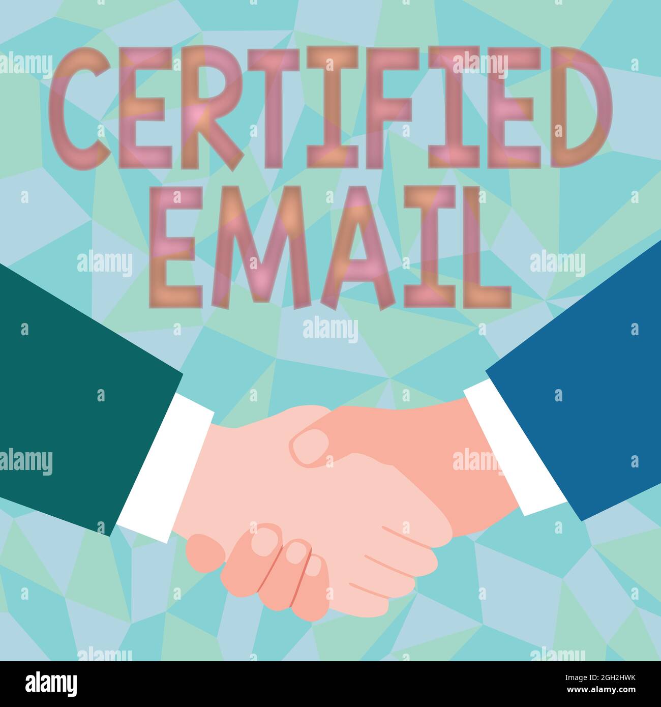 Affiche textuelle indiquant l'adresse e-mail certifiée. E-mail d'idée d'entreprise dont l'envoi est certifié par une tierce partie neutre Résumé personnes acceptant des contrats, image Banque D'Images