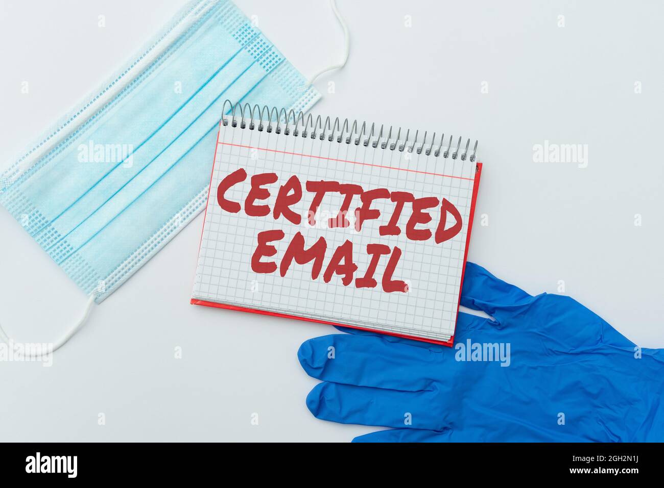 Affiche textuelle indiquant l'adresse e-mail certifiée. Business Approach email dont l'envoi est certifié par un tiers neutre Research Notes for virus Prevention Banque D'Images