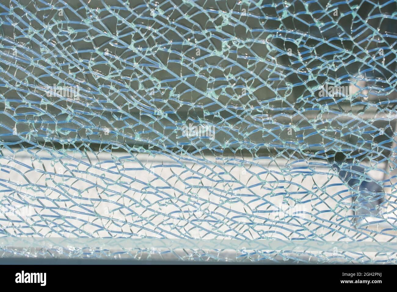 Gros plan des fissures sur la texture du verre Banque D'Images