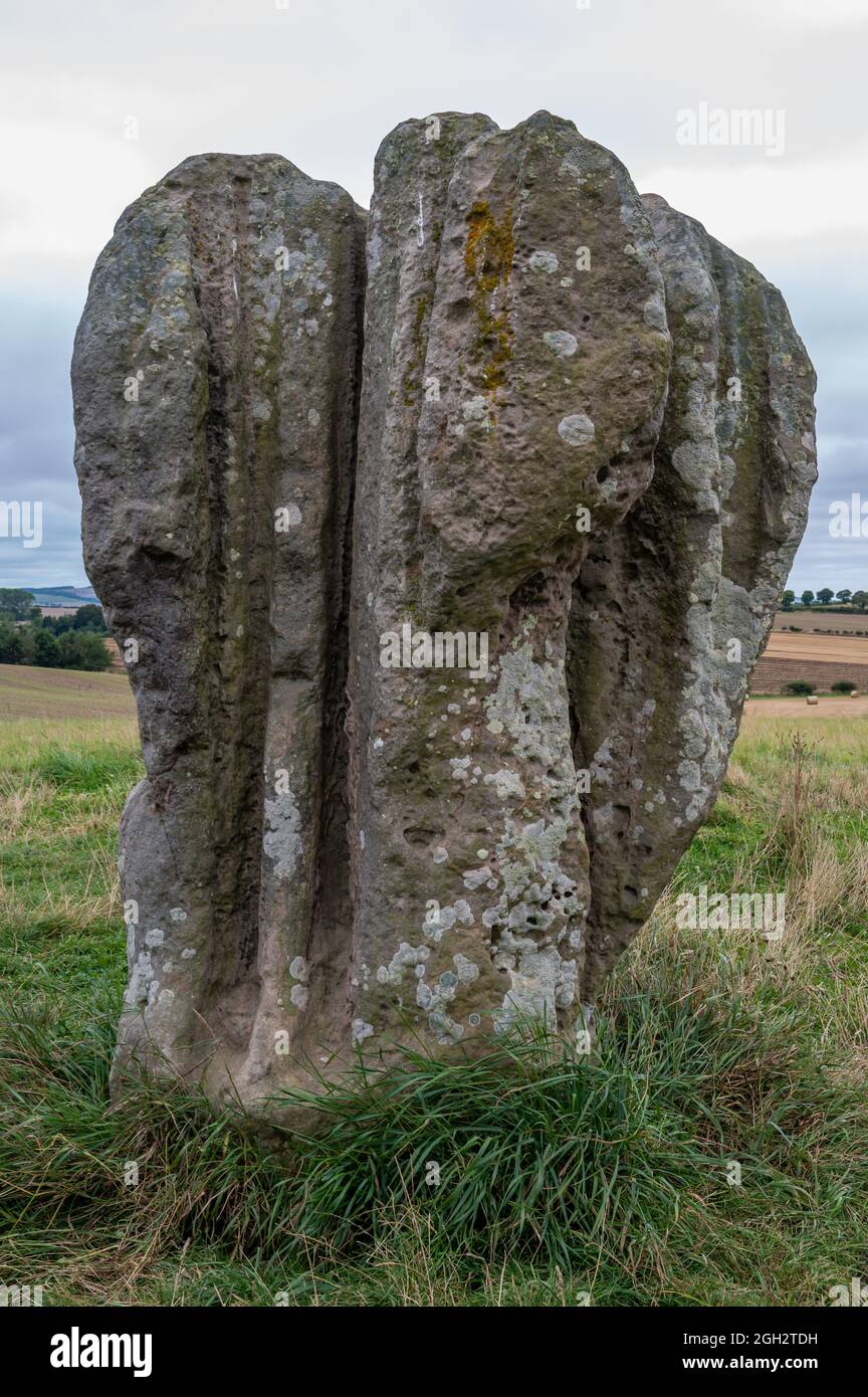 Duddo cinq pierres sont des pierres de grès tendres de l'âge de bronze d'environ 4000 ans Banque D'Images
