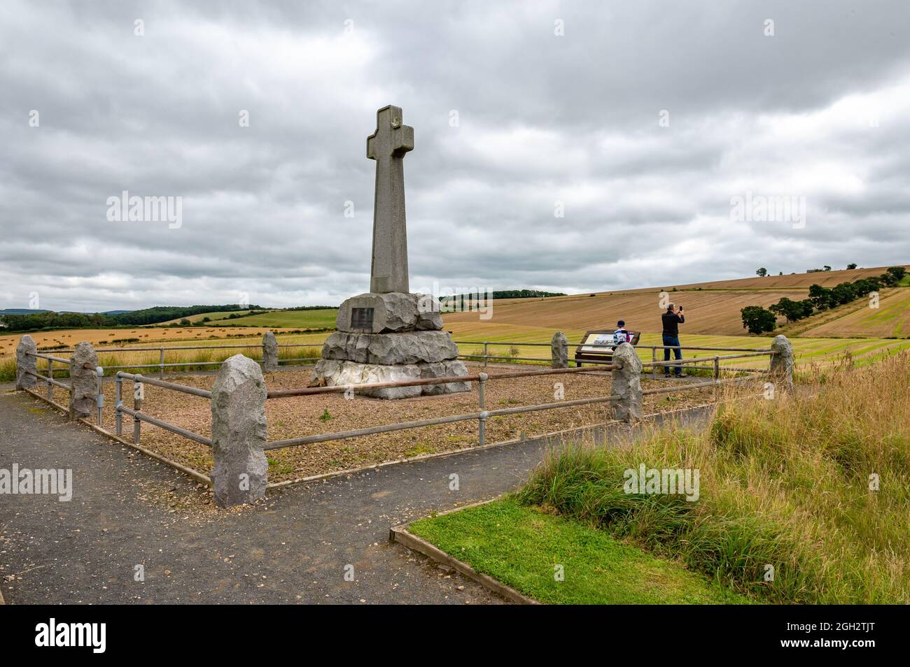 Croix du mémorial de la bataille de Flodden Banque D'Images