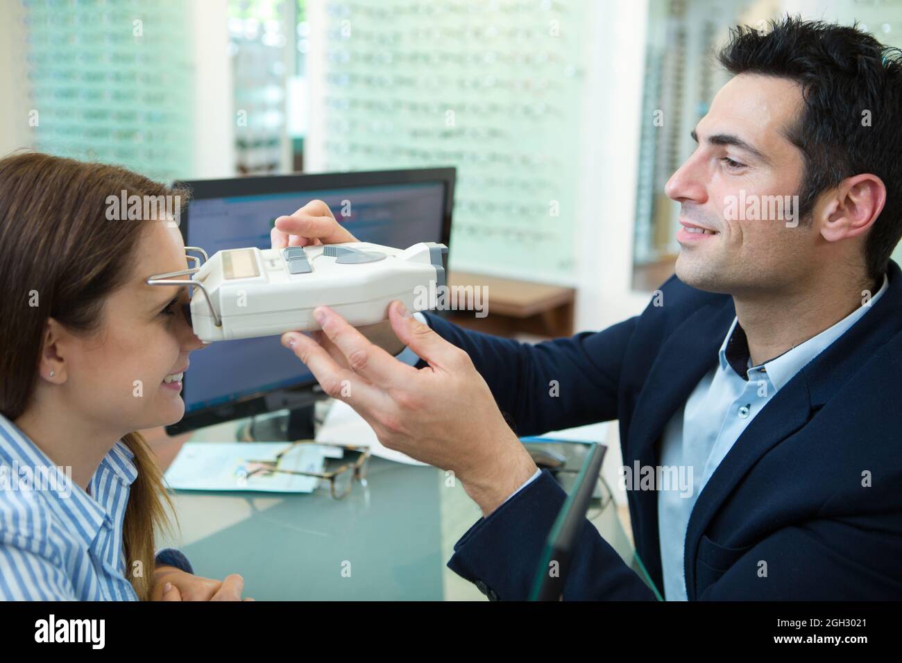 champ visuel du patient avec le test oct Banque D'Images