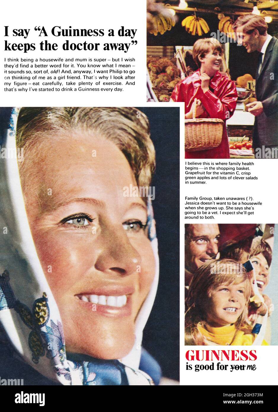 1968 publicité britannique pour la bière Guinness stout. Banque D'Images