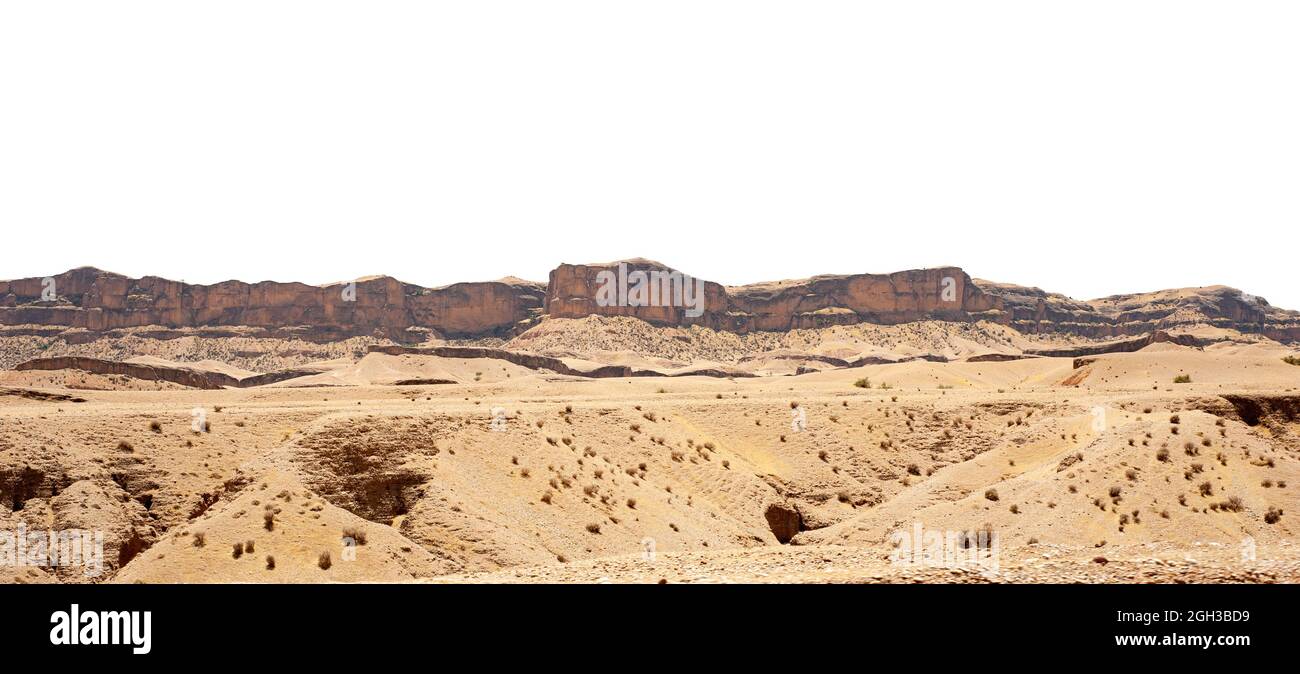 Montagnes Rocheuses isolées sur fond blanc, province de rocky Mountain khuzestan, Iran Banque D'Images