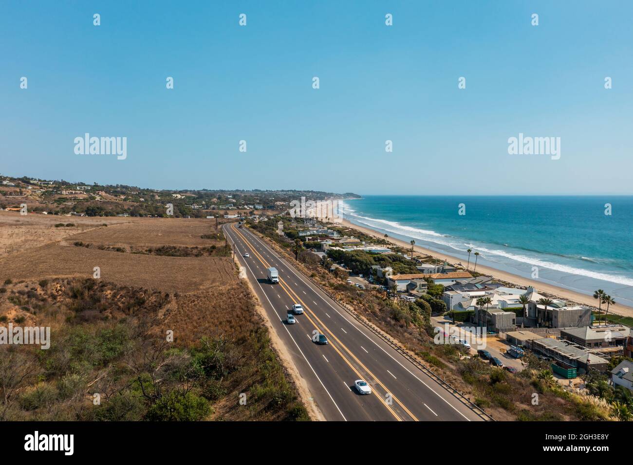 Pacific Coast Highway à Malibu, Californie Banque D'Images
