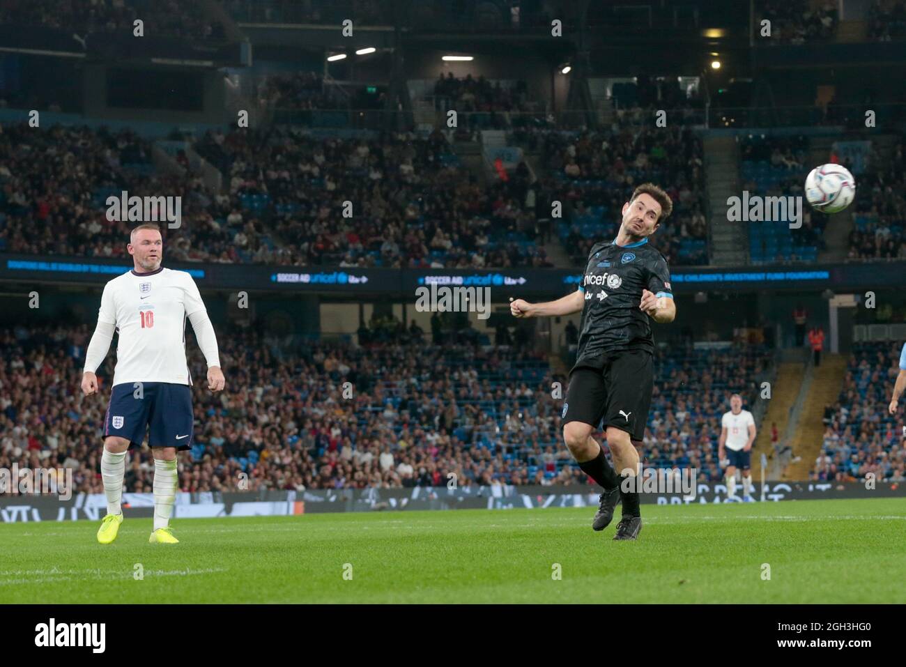 Manchester, Royaume-Uni. 04e septembre 2021. Football Aid action en direct avec Martin Compston pendant le match à l'Etihad Stadium 4 sept 2021 crédit: Sharon LathamAlamy Live News Banque D'Images