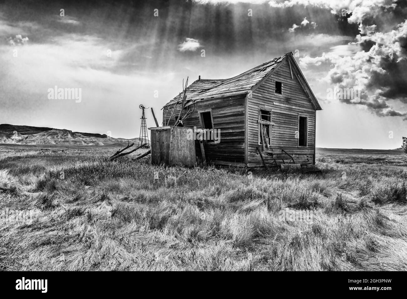 Maison de ferme abandonnée Banque D'Images