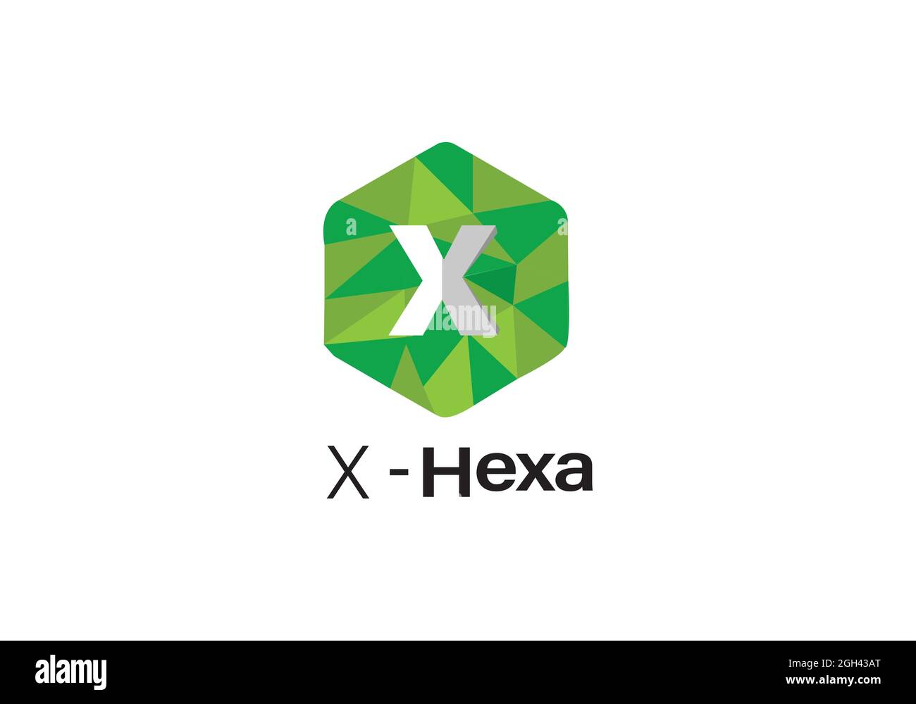 Modèle de conception du logo X-Hexa. Illustration de Vecteur