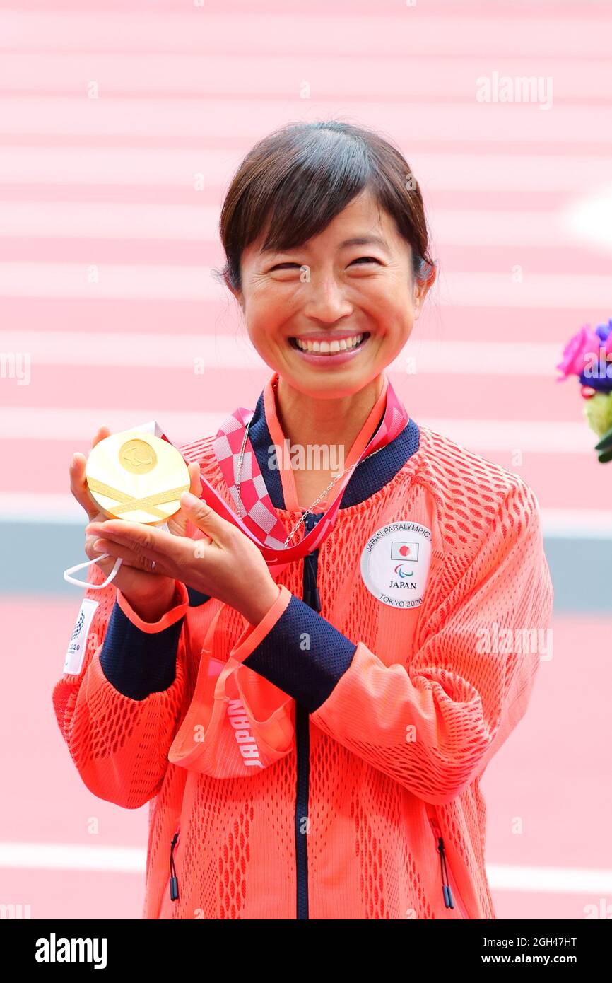 Tokyo, Japon. 5 septembre 2021. Marathon Misato Michishita (JPN) : cérémonie de la médaille T12 du Marathon féminin lors des Jeux paralympiques de Tokyo de 2020 au Stade national de Tokyo, Japon . Crédit: Naoki Nishimura/AFLO SPORT/Alay Live News Banque D'Images