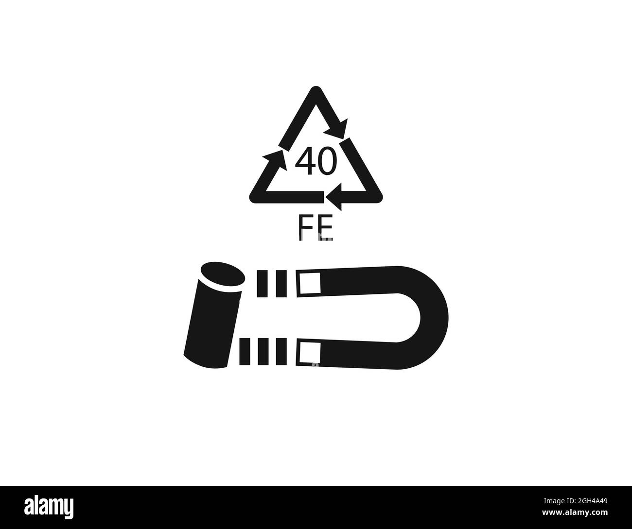 Symbole de recyclage de l'acier, symbole de recyclage. Illustration vectorielle. Illustration de Vecteur
